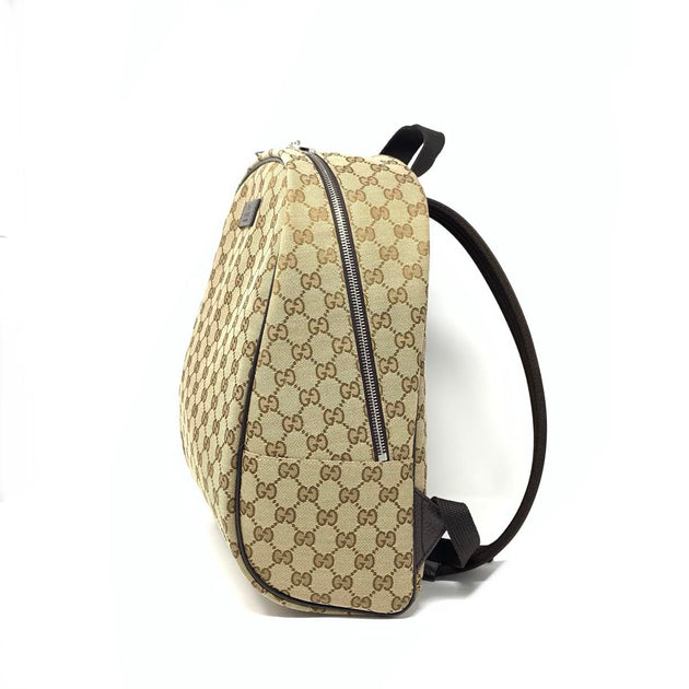 GUCCI GG Monogram Canvas Travel Backpack Bag Beige 449906