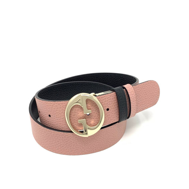 Gucci Reversible Belt Pink / Black Gucci GG Interlocking Reversible Belt Black/Pink Belt with  main image 4