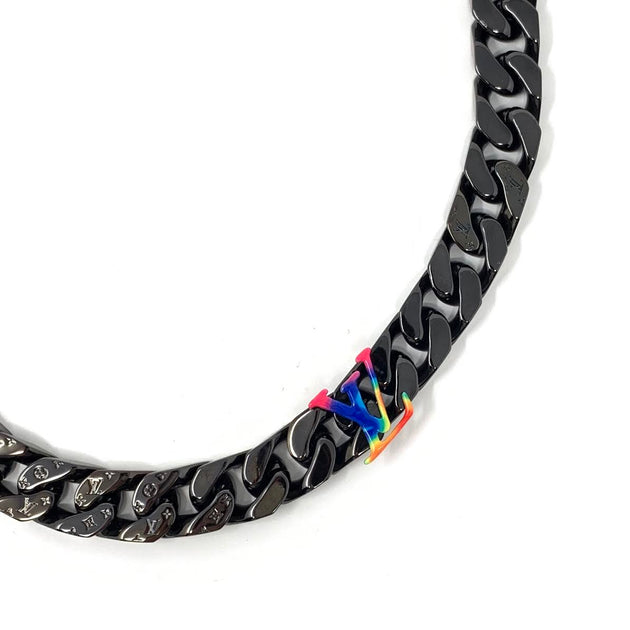 Louis Vuitton Necklace Men M68909 Collier LV Links Rainbow Authentic Rare