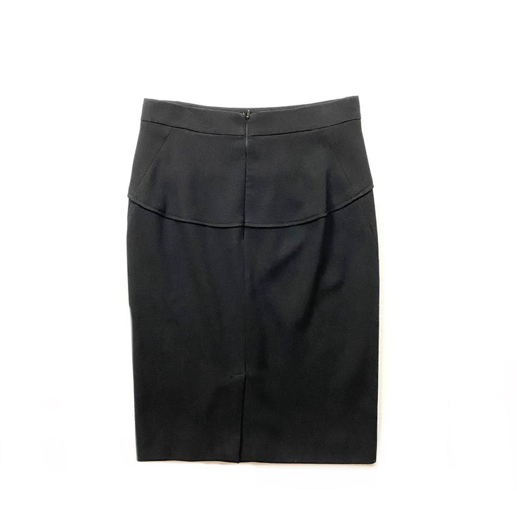 Donna Karan Wool Knee-Length Skirt Black Consignment Shop From Runway With Love
