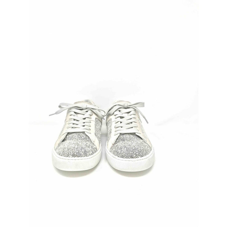 Tods sneakers off white black gray tweed suede