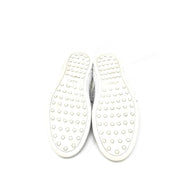 Tods sneakers off white black gray tweed suede