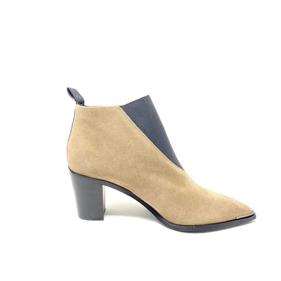 Acne Studios Suede Pointed-Toe Booties Elastic Tape Consignment Shop From Runway With Love