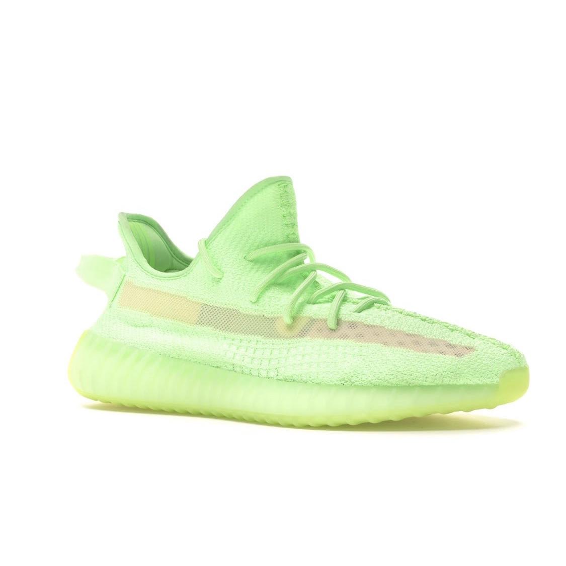 Yeezy x Adidas Neon Green Knit Fabric Boost 350 V2 Glow Sneakers