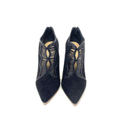 Alexandre Birman Pointed Toe Python Black Snakeskin Booties Suede Consignment Shop From Runway With Love