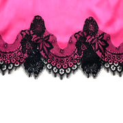Alice + Olivia Silk Lace Top camisole pink black from runway with love consignment shop 