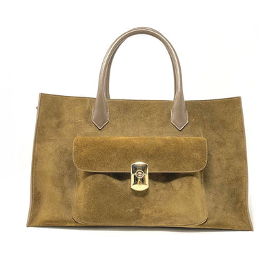 Balenciaga Suede Padlock Work Satchel Brown Gold Handbag Consignment Shop From Runway With Love