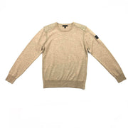Belstaff Crew Neck Rib Knit Sweater Beige Consignment Shop From Runway With Love
