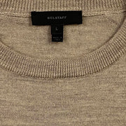 Belstaff Crew Neck Rib Knit Sweater Beige Consignment Shop From Runway With Love