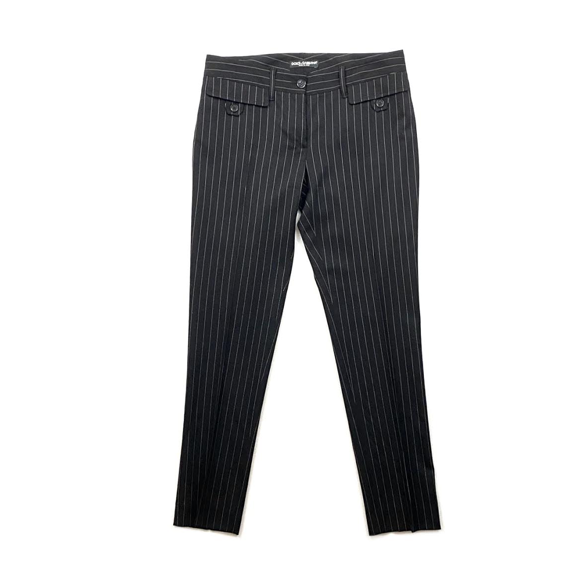 Dolce & Gabbana Pinstripe Zipper Pants - Pants & Jumpsuits