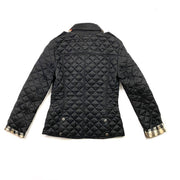 Burberry Quilted Collared Jacket nova check black beige consignment shop From Runway With Love