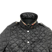 Burberry Quilted Collared Jacket nova check black beige consignment shop From Runway With Love