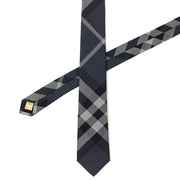 Burberry Silk Nova-Check Print Mens Tie Gray Consignment Shop From Runway With Love