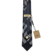 Burberry Silk Nova-Check Print Mens Tie Gray Consignment Shop From Runway With Love