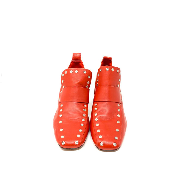Celine Red Leather Studded Heels Pumps Phoebe Philo Consignment Shop From Runway With Love