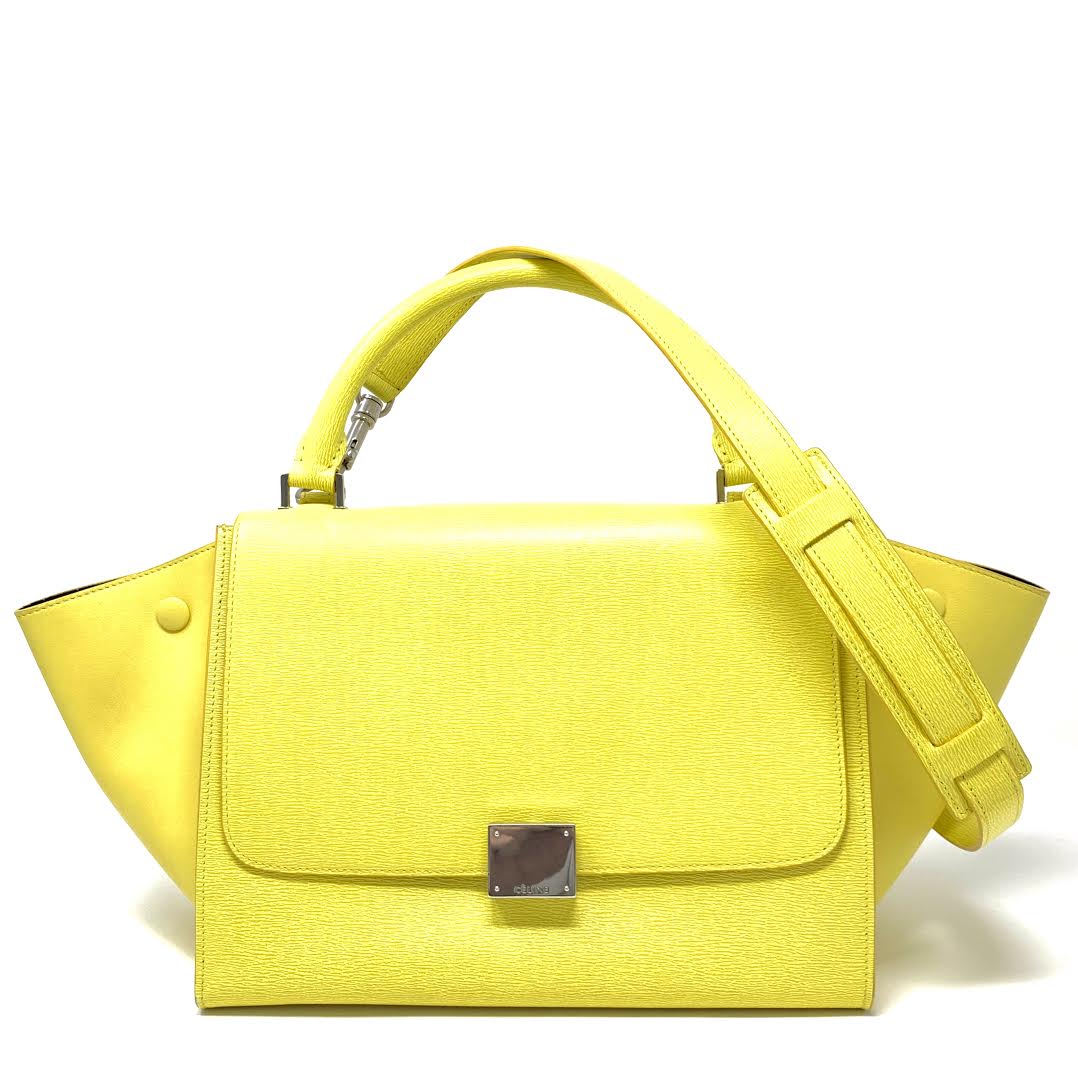 Celine Yellow Leather Mini Luggage Tote Celine