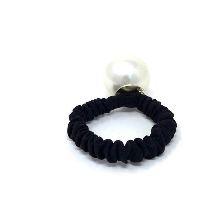 Chanel Faux Pearl Hair Tie headband consignment shop from runway with love
