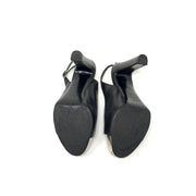 Chanel Leather Slingback Heels Black Silver Toe Consignment Shop From Runway With Love