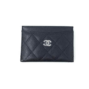Chanel Caviar Leather Black Quilted CC Card Holder Consignment Shop From Runway With Love