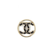Chanel Woven Leather CC Brooch Silver Circle Consignment shop From Runway With love