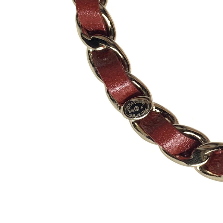 Chanel Woven Leather Chain Brooch Circle Red Silver Consignment Shop From Runway With Love