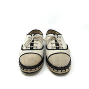 Chanel CC Espadrille Oxfords Pearls Designer Consignment From Runway With Love