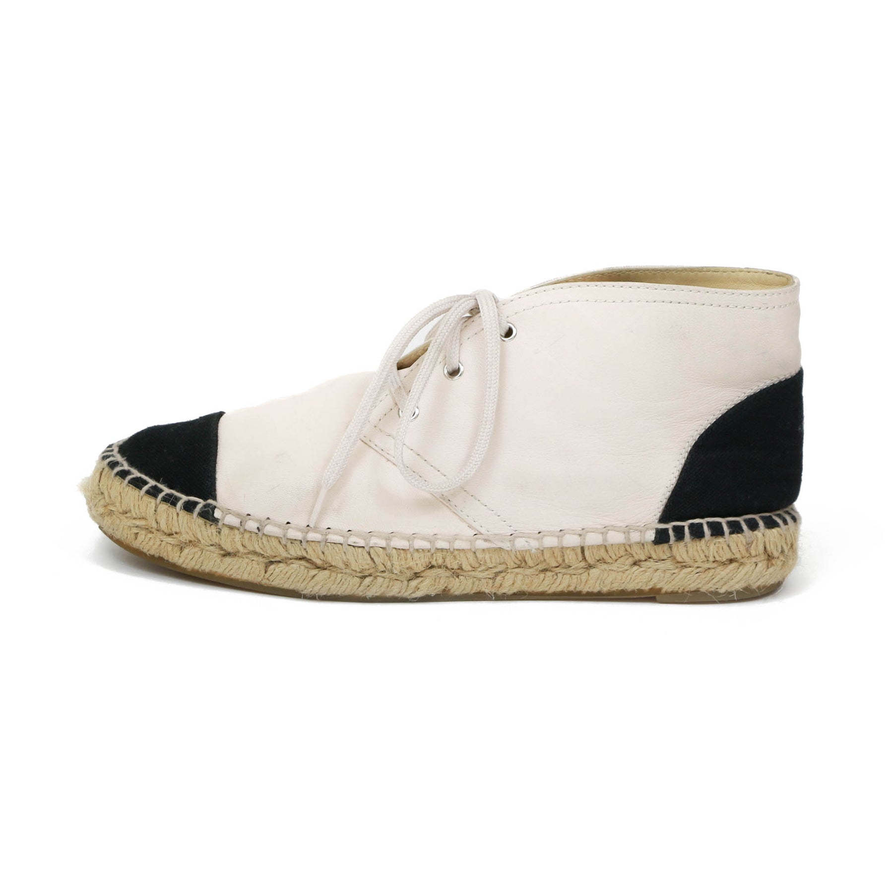 chanel espadrilles beige and black