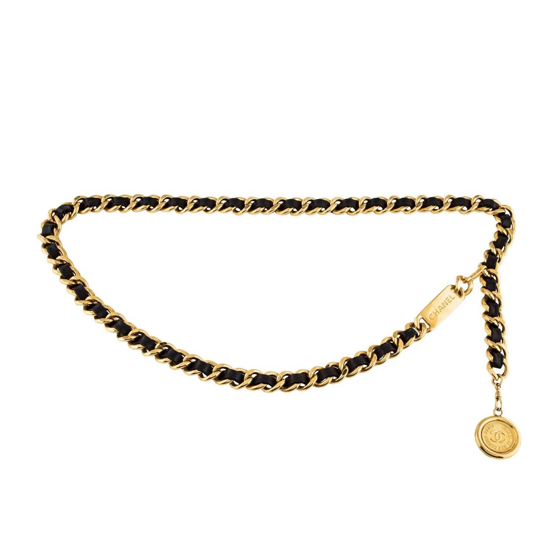 Vintage CHANEL golden chain belt with 3 round large CC motif charms. D – eNdApPi  ***where you can find your favorite designer vintages..authentic,  affordable, and lovable.