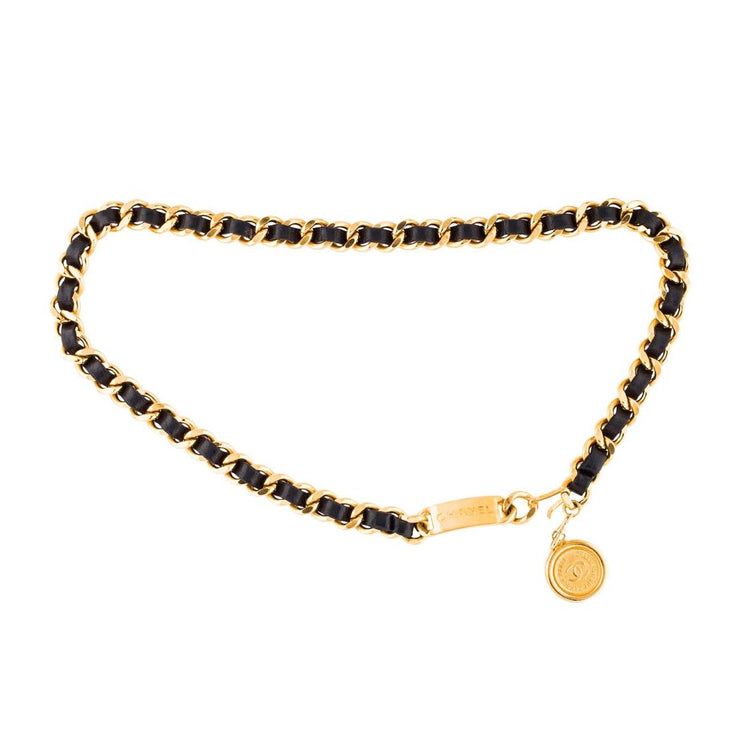 CHANEL Vintage Gold 3 Layer Chain Medallion Belt