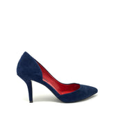 Charles Jourdan Blue Suede Heels designer consignment From Runway With Love Cancer research Charity donation