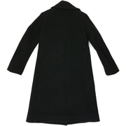 Black Chloé wool coat peaked lapels, detachable leather belt 