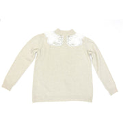 Chloe wool and cashmere sweater with lace detail around the collar