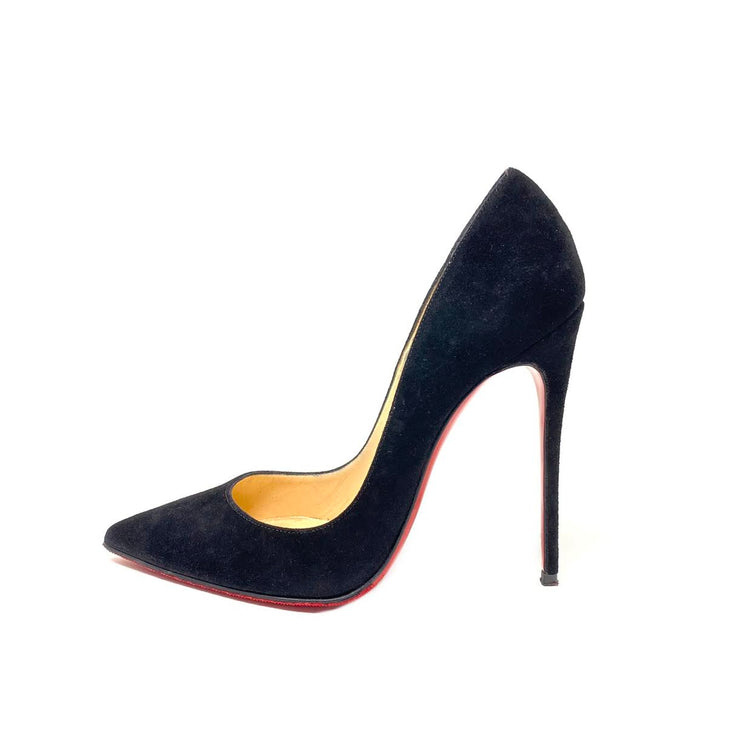 Christian Louboutin Suede So Kate 120 Pumps Heels Black Consignment Shop From Runway With Love