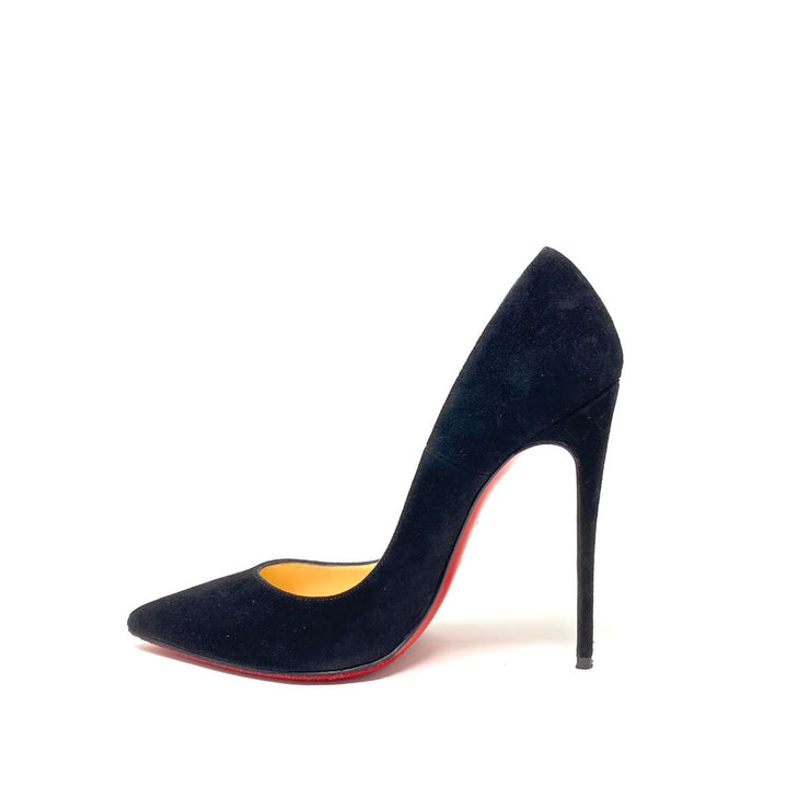 Christian Louboutin Suede So Kate 120 Pumps Heels Black Consignment Shop From Runway With Love