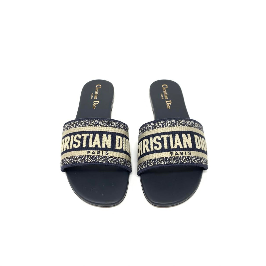 Dior ロゴ入り高ヒールミュール Christian_Dior_Logo_Embroidere