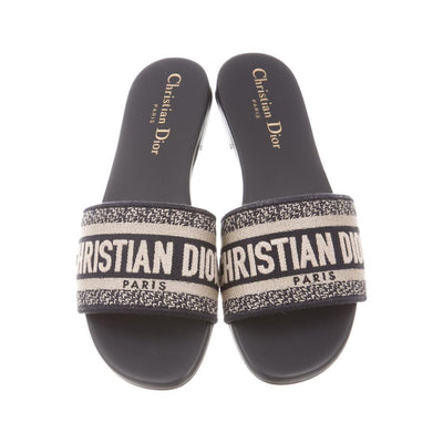 Christian Dior Logo Embroidered Sandals Blue Designer Consignment From Runway With Love