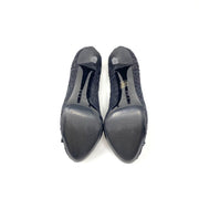 Dolce & Gabbana Lace Platform Pumps Bow grosgrain Black Designer Consignment Shop From Runway With Love 