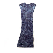Donna Karan Dress Rouching Purple Blue Consignment Shop From Runway With Love