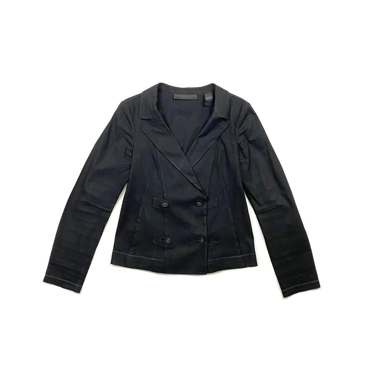 Donna Karan Linen Blazer Jacket Black Consignment Shop From Runway With Love
