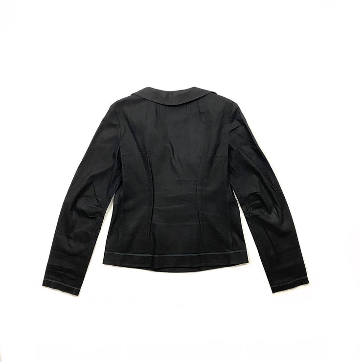 Donna Karan Linen Blazer Jacket Black Consignment Shop From Runway With Love