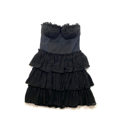 Elizabeth and James Strapless Mini Dress  Black Bustier Consignment Shop From Runway With Love