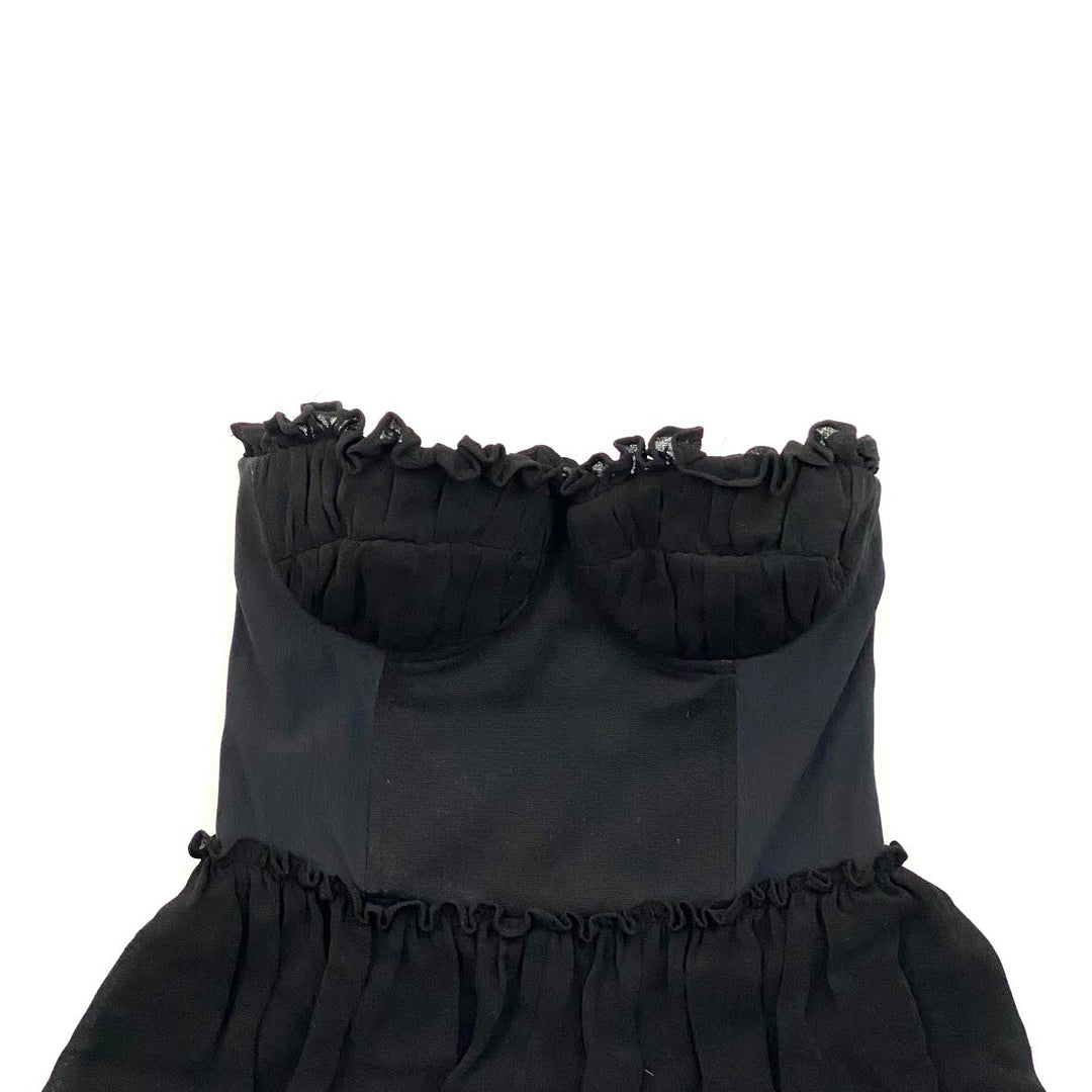elizabeth and james black and white dress Elizabeth and James Strapless Mini Dress