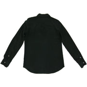 Equipment silk button down blouse with embroidered snake and floral detail 