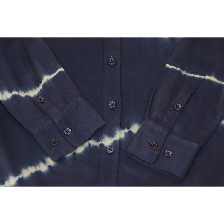 Equipment silk button down blouse with tie-dye 