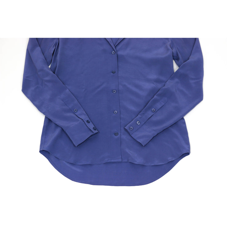 Purple Equipment silk top with long sleeves