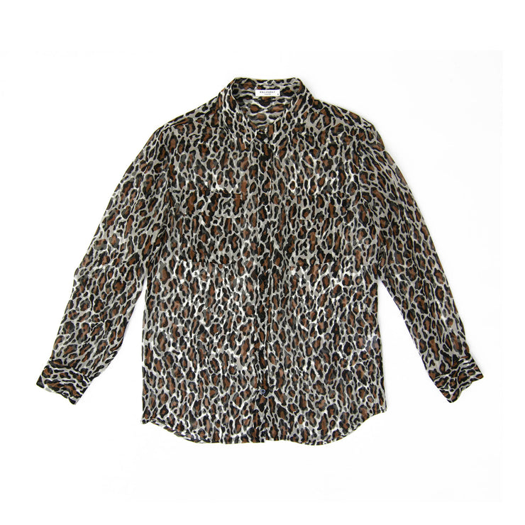 Equipment Silk Blouse with Leopard Print