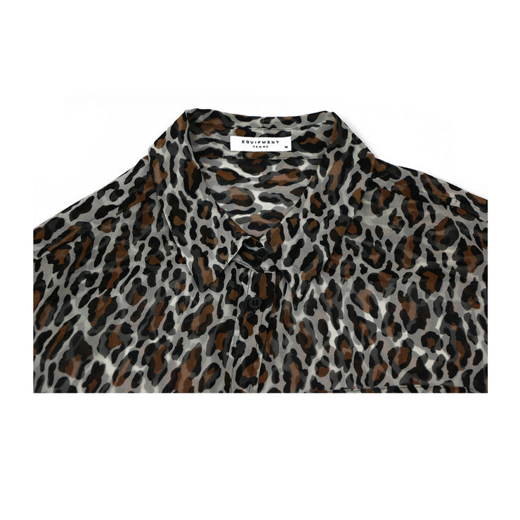 Equipment Silk Blouse with Leopard Print