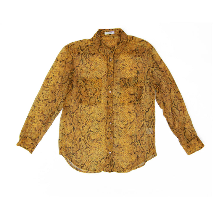 Equipment Shirt with Snakeskin Print in Yellow