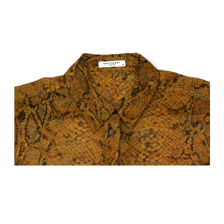 Equipment Shirt with Snakeskin Print in Yellow