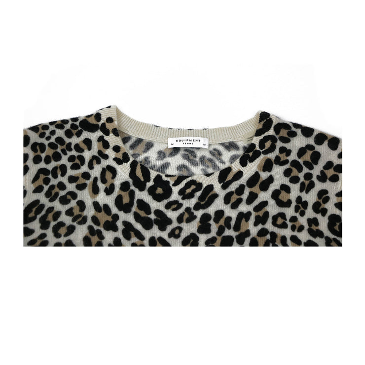 Equipment Cashmere Sweater with leopard print
